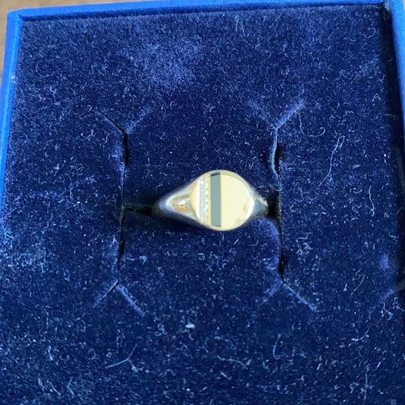 EF COLLECTION 14K Rose Gold Enamel Stripe Ring - - Picture 7 of 9